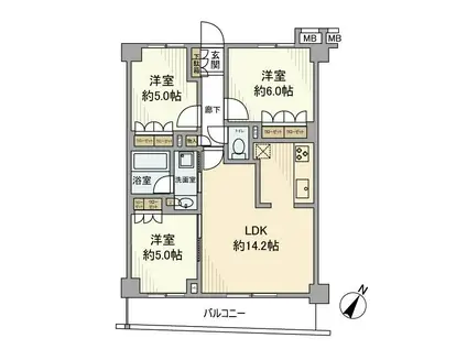 オープンレジデンシア和光プレイス(3LDK/4階)の間取り写真