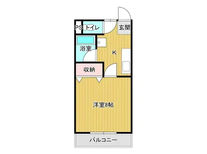 メゾンピース(1K/2階)の間取り写真