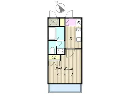 グランスィート(1K/2階)の間取り写真