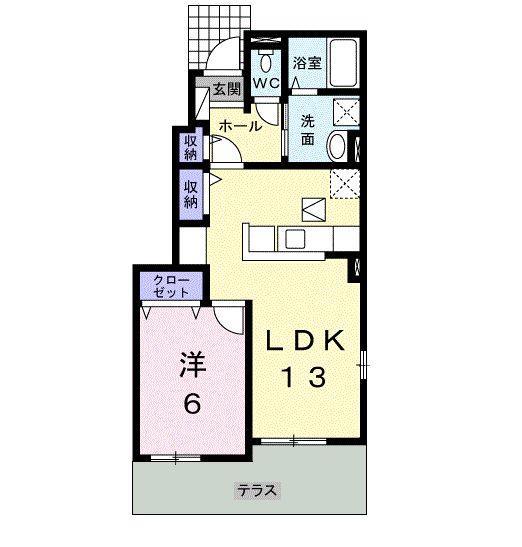 PORTE REGALO I(1LDK/1階)の間取り写真