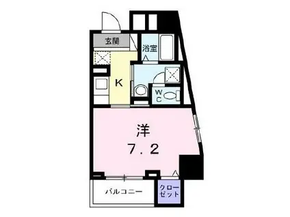 プラザ・デル・ソル本郷(1K/2階)の間取り写真