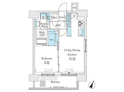 GLACIER神保町/グラシア神保町(1LDK/11階)の間取り写真