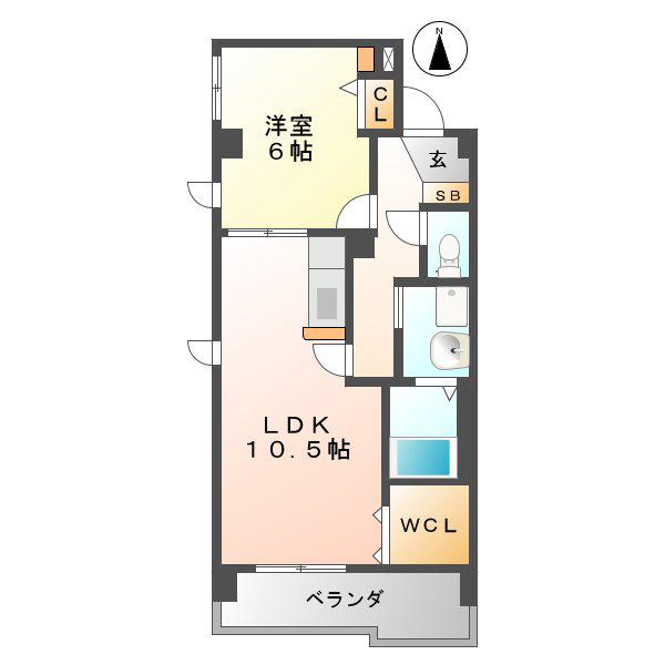 MS南が丘(1LDK/1階)の間取り写真