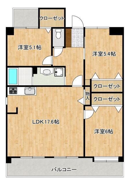 FLEUR光の森(3LDK/2階)の間取り写真