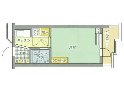 エムズ南林間(ワンルーム/2階)の間取り写真