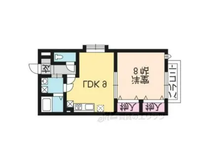 ULUPUA小野(1LDK/1階)の間取り写真