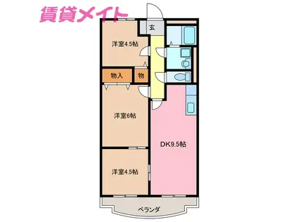 メゾン クラージュ(3DK/3階)の間取り写真