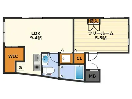 ラチチュード天七(1LDK/1階)の間取り写真