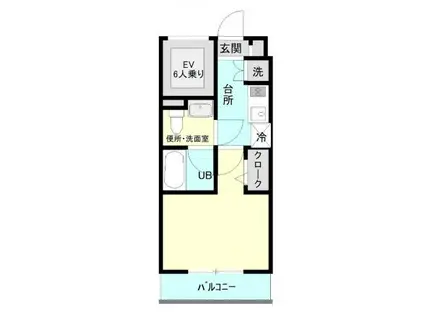 レジェンド南品川(1K/3階)の間取り写真