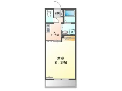 カーサオネスト金岡(1K/1階)の間取り写真