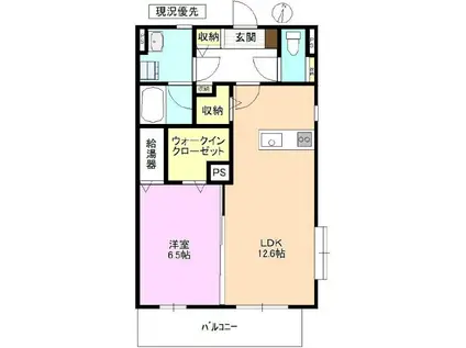 ジオ ファイン ドエル(1LDK/1階)の間取り写真