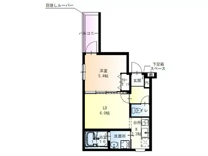 フジパレス尼崎西浦公園1番館(1LDK/2階)の間取り写真
