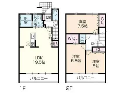 OA FLAT飾東II(3LDK/1階)の間取り写真