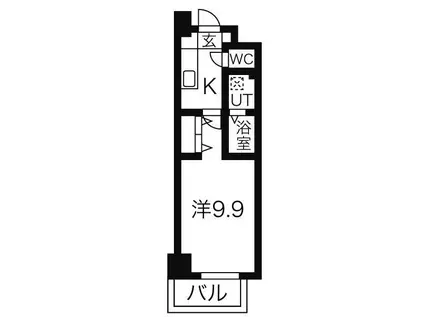 リシュドール鶴舞公園(1K/4階)の間取り写真