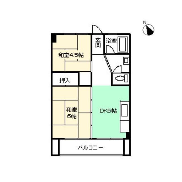新川コーポ(2DK/4階)の間取り写真