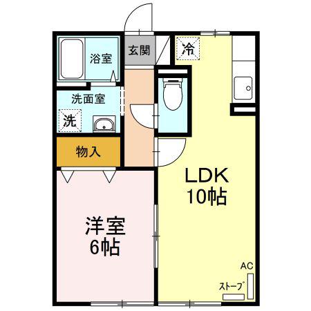 セジュールSE2秀(1LDK/1階)の間取り写真
