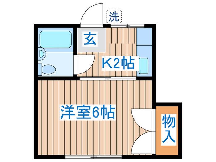 コーポ福田A棟(1K/2階)の間取り写真