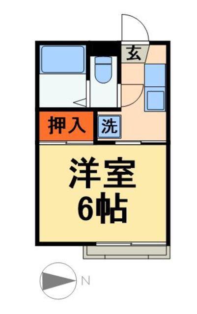 高野ハイツ(1K/1階)の間取り写真