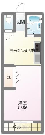 グランドハイツII(1K/2階)の間取り写真