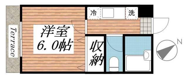 アルカディア EZ(1K/1階)の間取り写真