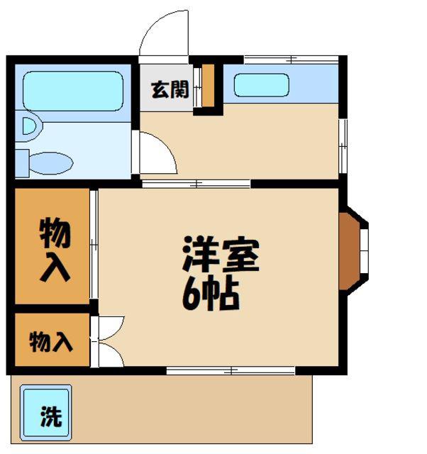 調布ハイツ(1K/1階)の間取り写真