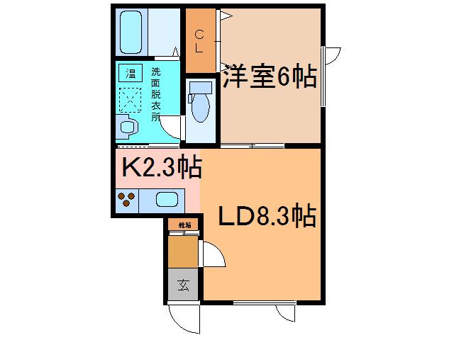 ルピナス(1LDK/1階)の間取り写真