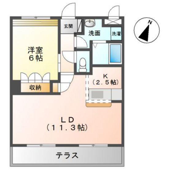 グレイス・ヴィラ(1LDK/1階)の間取り写真