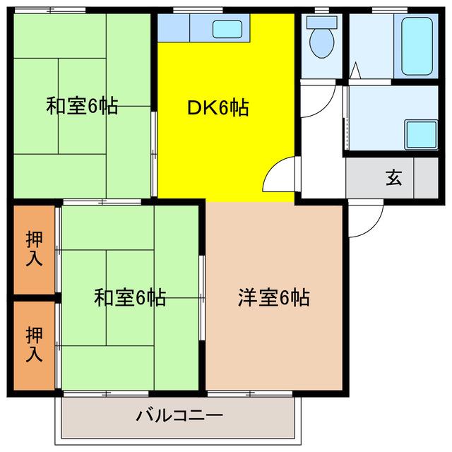 KUNZ(3DK/2階)の間取り写真
