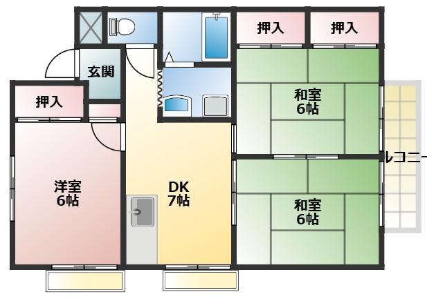 ヴィレッジ牛久保(3DK/2階)の間取り写真