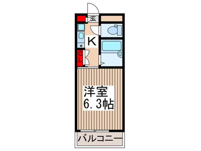 ハイム奈良(1K/2階)の間取り写真