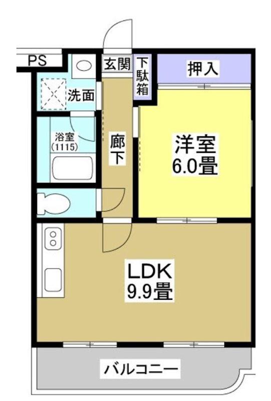 エクセル・パル(1LDK/2階)の間取り写真