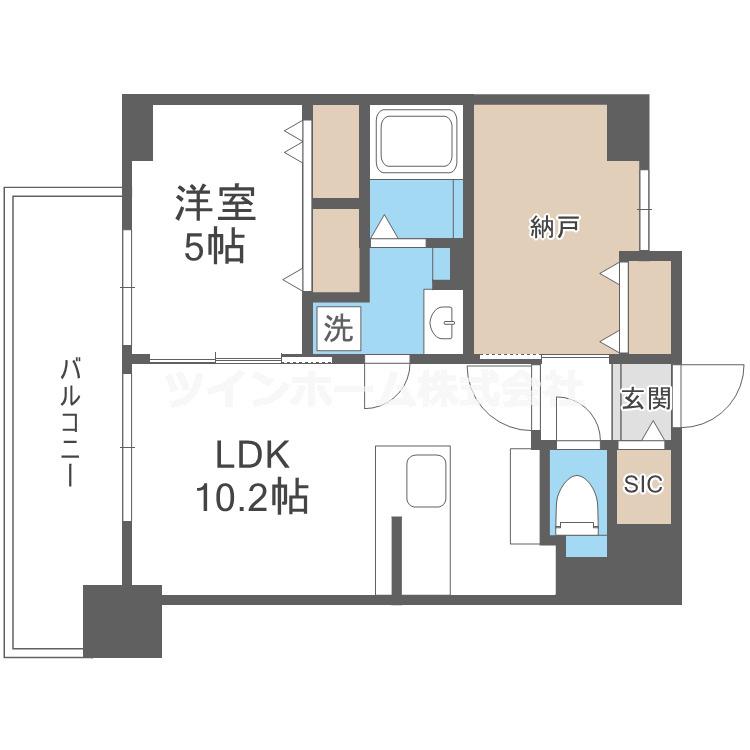 LOUIS RESIDENCE弁天町(1SLDK/5階)の間取り写真