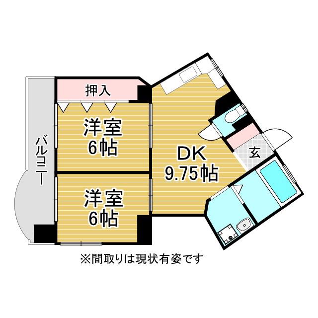レジデンス明信(2DK/5階)の間取り写真