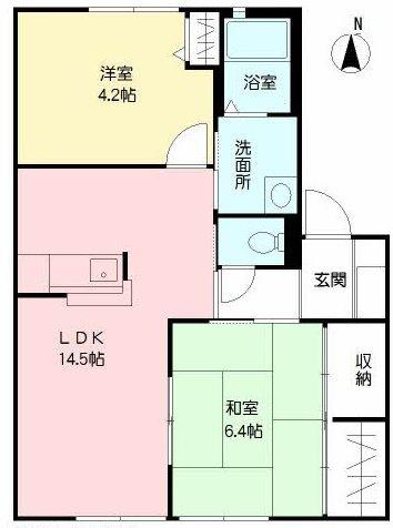 VEGASⅠ(2LDK/2階)の間取り写真