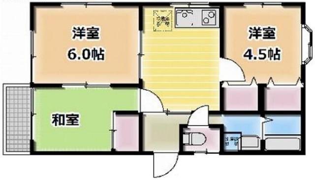 ストリート222(3DK/1階)の間取り写真