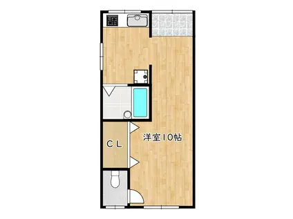 メビウス南花田ハイツ(ワンルーム/2階)の間取り写真