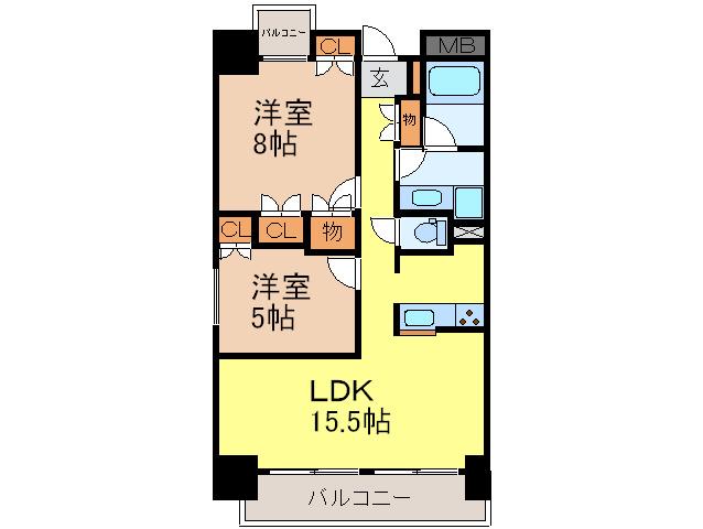 GENEROUS(2LDK/1階)の間取り写真