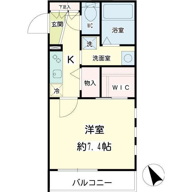 ステラ マリス横浜II(1K/2階)の間取り写真