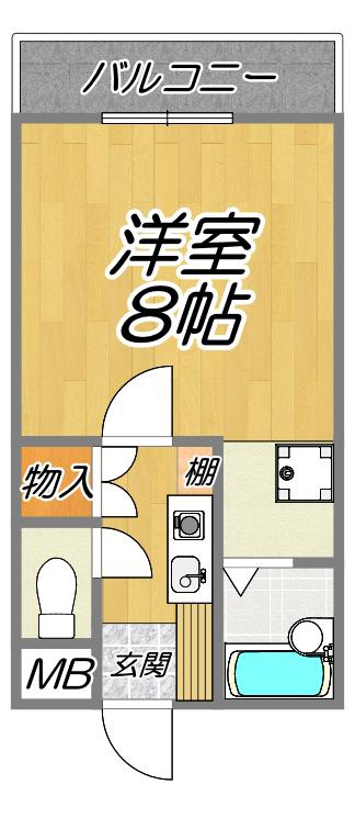 京阪本線萱島駅2分 WI-FI 風呂トイレ別々(1K/5階)の間取り写真