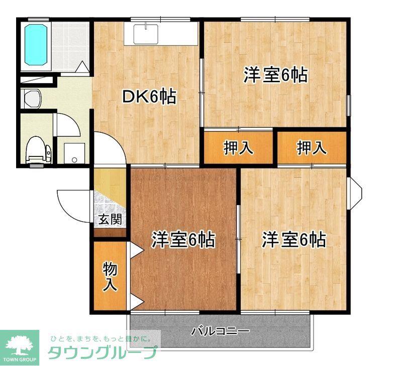 グレースB(3DK/1階)の間取り写真