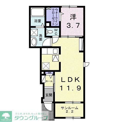 ベルポスト(1LDK/1階)の間取り写真