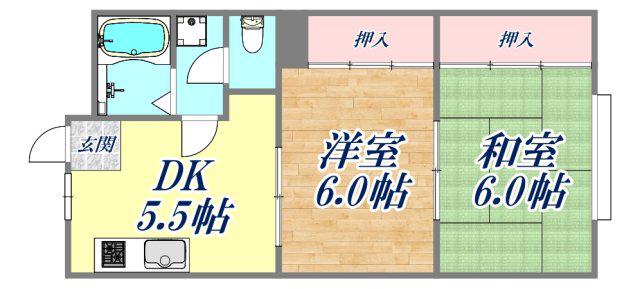 メゾンヒロ(2DK/3階)の間取り写真