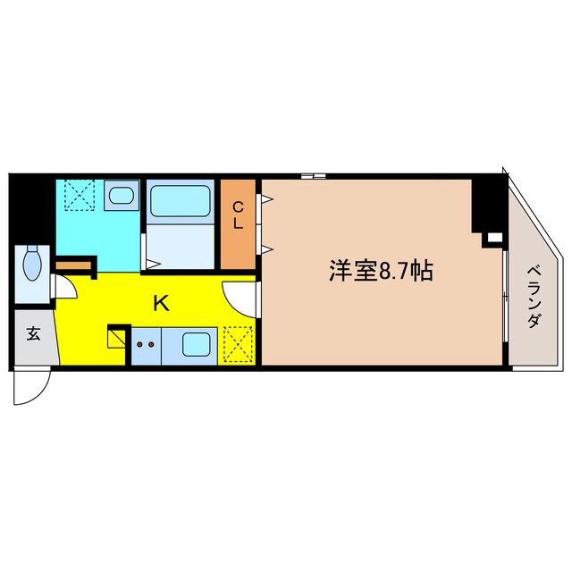 GRANPINO内淡路(1K/7階)の間取り写真