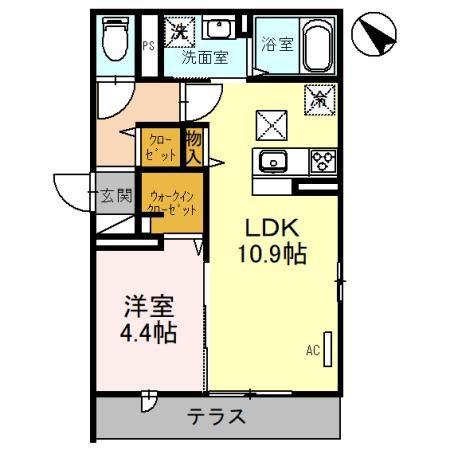 ARC-EN-CIEL(1LDK/1階)の間取り写真