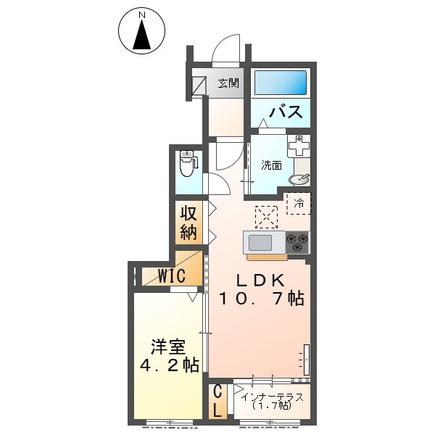 ディアマンテ(1LDK/1階)の間取り写真