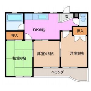 カーサバレンシアときわ(3DK/3階)の間取り写真