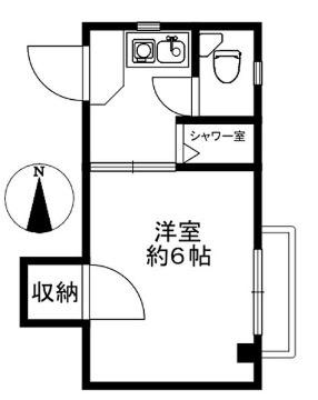 大越第二ビル(1K/2階)の間取り写真