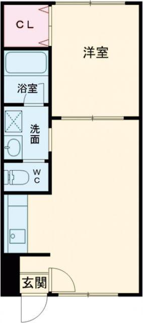 ピュアパレス栄町(1LDK/4階)の間取り写真