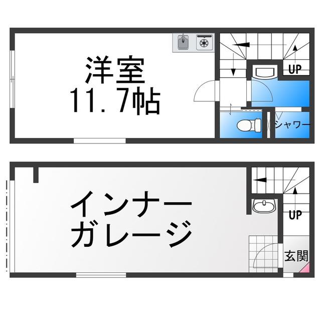 菱木GH(ワンルーム/1階)の間取り写真