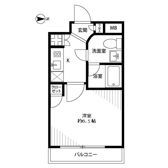 プレール・ドゥール池上(1K/3階)の間取り写真